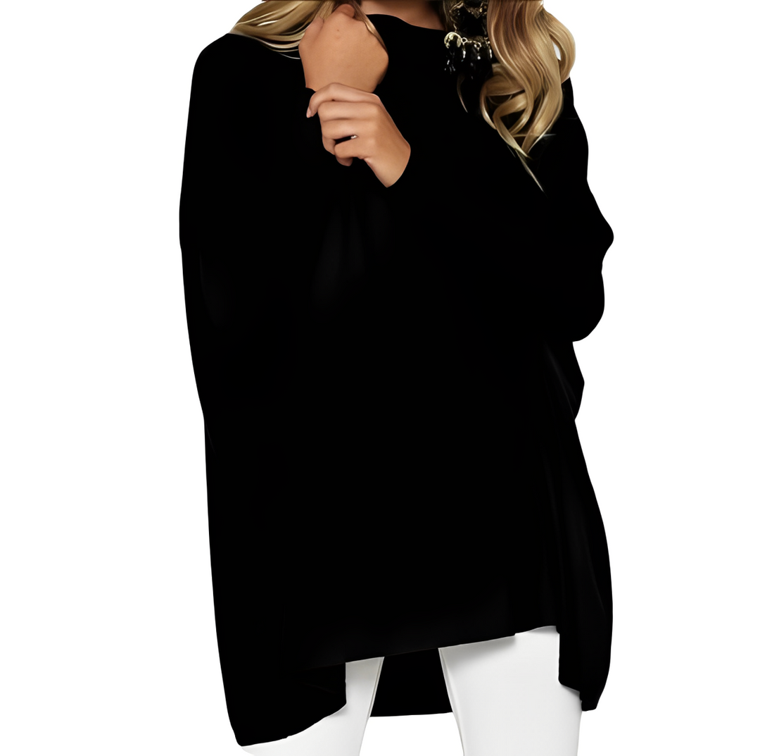Kathleen - Slouchy Knit Top — Black