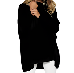 Kathleen - Slouchy Knit Top — Black