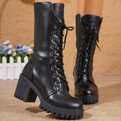 Caitlin - Lace up Platform Boots