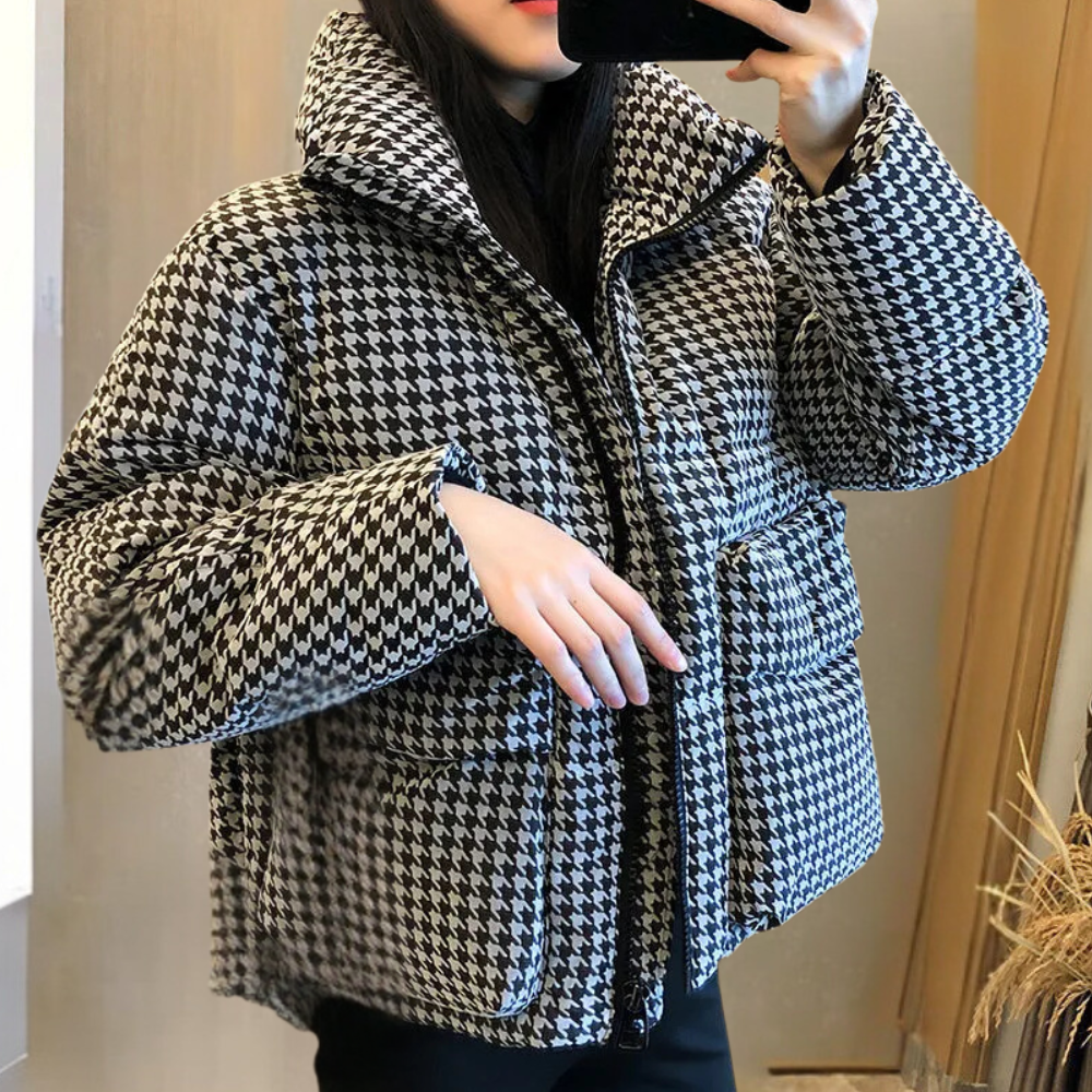 Dorothy - Houndstooth Puffer Jacket