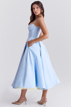Felicity - Satin Corset Midi Dress