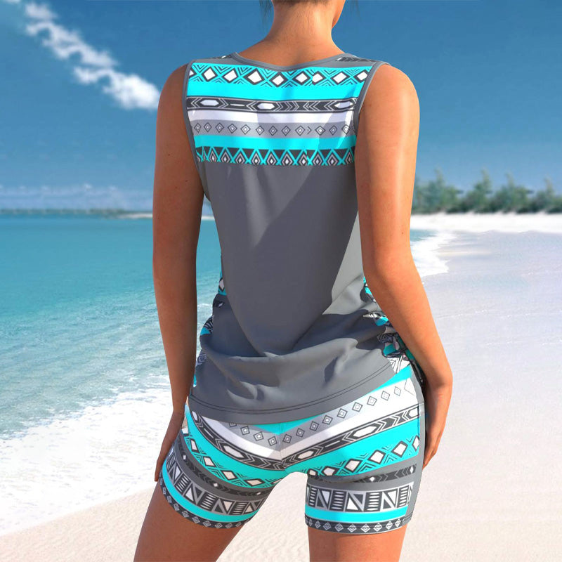 Ashleigh - Aztec Tankini with Shorts