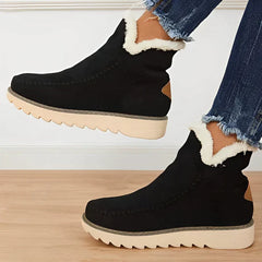 Wilhelmina - Suede Ankle Boots with Fleece — Black