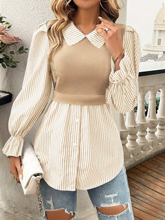 Olivia - Stripe Peplum Blouse