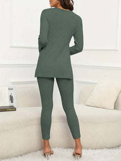 Bernadette - Ribbed Top and Leggings Set