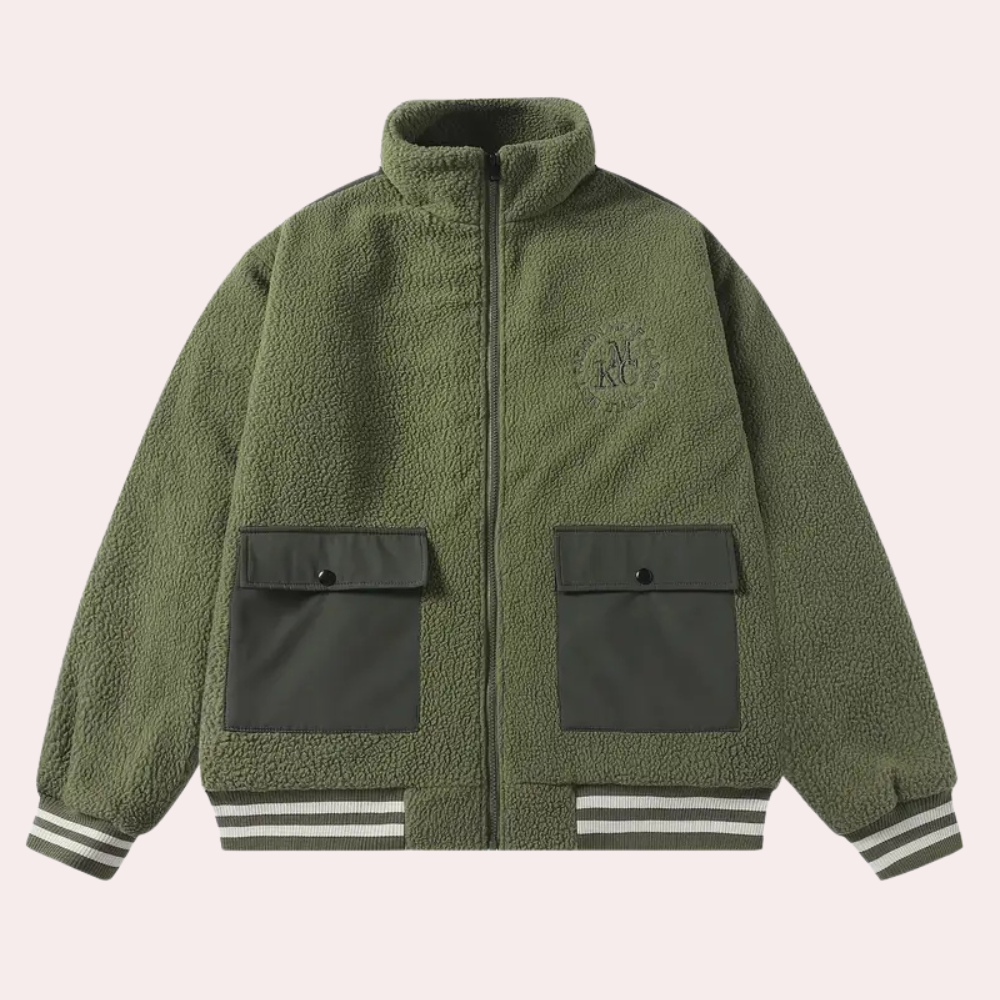 Nathaniel - Fleece Zip Jacket with Pockets — Green