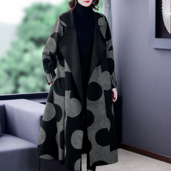 Chelsea - Polka Dot Longline Coat — Black