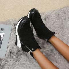 Georgie - Croc Panel Wedge Boots