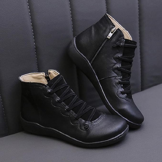 Rosalie - Leather Zip Ankle Boots