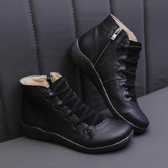 Rosalie - Leather Zip Ankle Boots