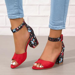 Celia - Block Heel with Print Detail