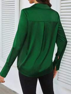 Lorraine - Green Satin Shirt