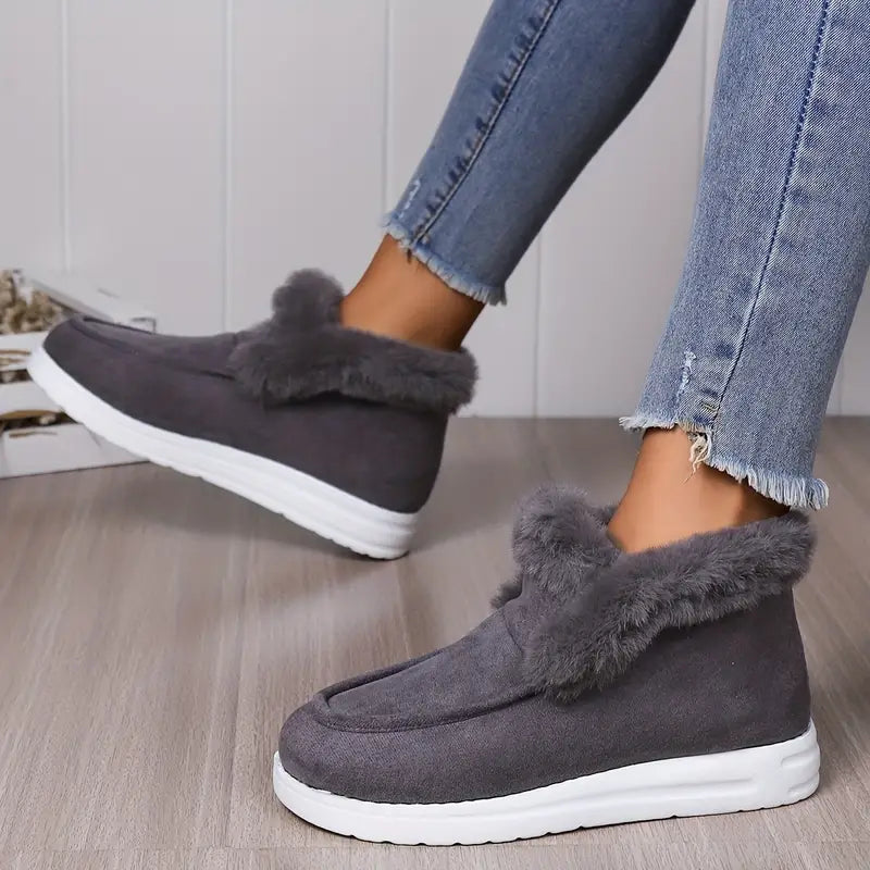 Billie - Suede Slip on Fur Boots