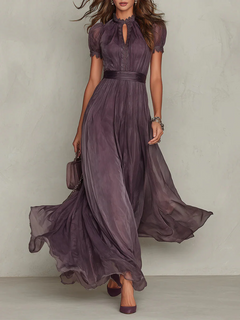 Bernadette - Chiffon Flowing Maxi Dress — Violet
