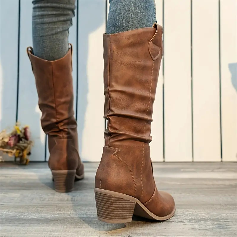 Myrtle - Slouch Heeled Boots