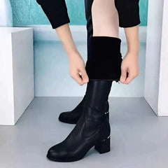 Henrietta - Over the Knee Block Heel Boots