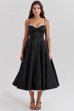 Grace - Corset Midi with Full Skirt — Black