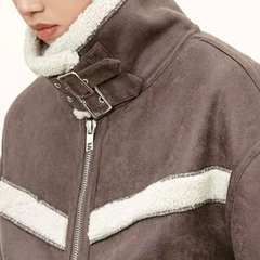 Russell - Suede Sherpa Aviator Jacket