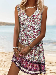 Theodora - Boho Print Beach Dress
