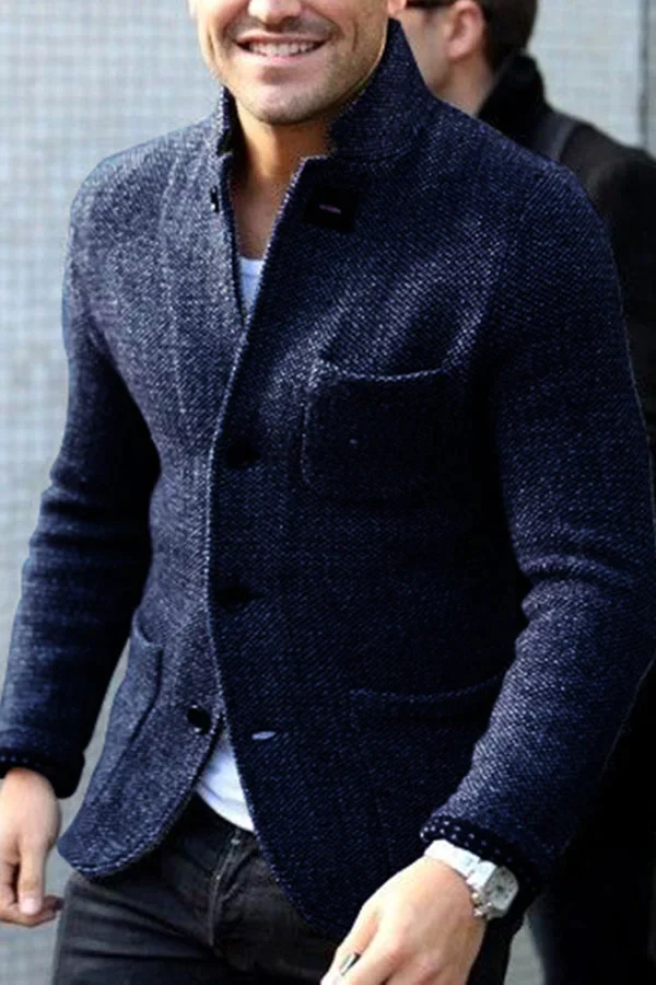 Bailey - Wool Cardigan Blazer — Navy blue