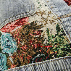 Rhiannon - Denim Jacket with Floral Panels