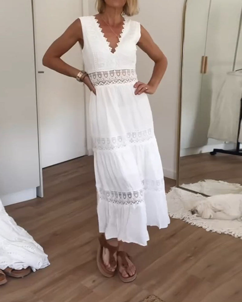 Anna - Lace Tiered Maxi Dress