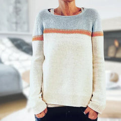 Gloria - Jumper with Contrast Stripe — Light blue