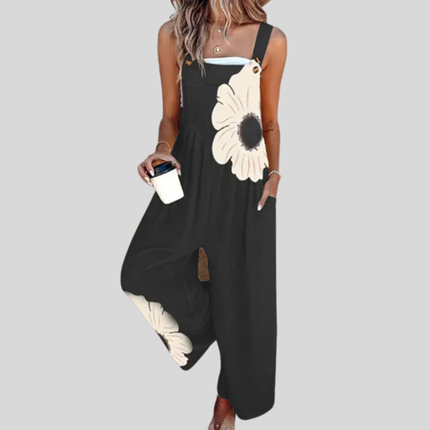 Ivy - Overalls with Oversized Daisy Print