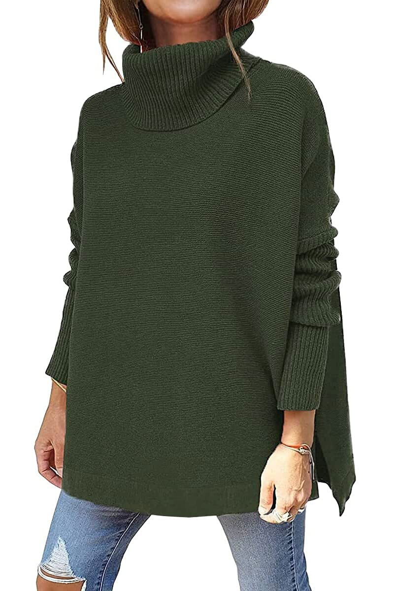 Jessica - Oversized Turtleneck Tunic — Green