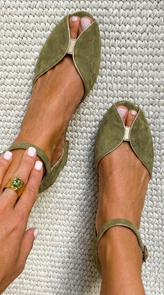 Hope - Slingback Comfort Sandals — Green