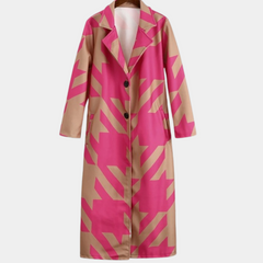Ramona - Printed Longline Coat — Pink
