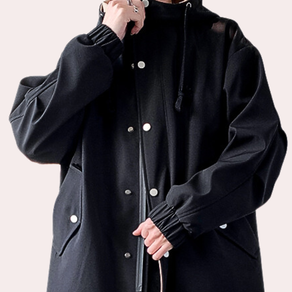 Raymond - Long Coat with Stand Collar
