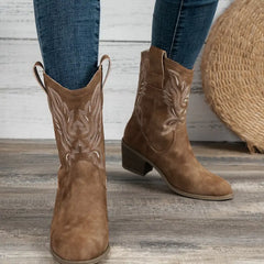 Natalie - Western Boots with Stitching
