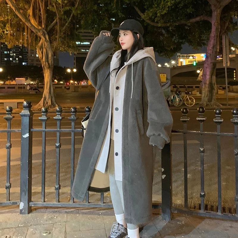 Ursula - Faux Fur Longline Coat — Grey
