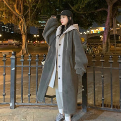 Ursula - Faux Fur Longline Coat — Grey