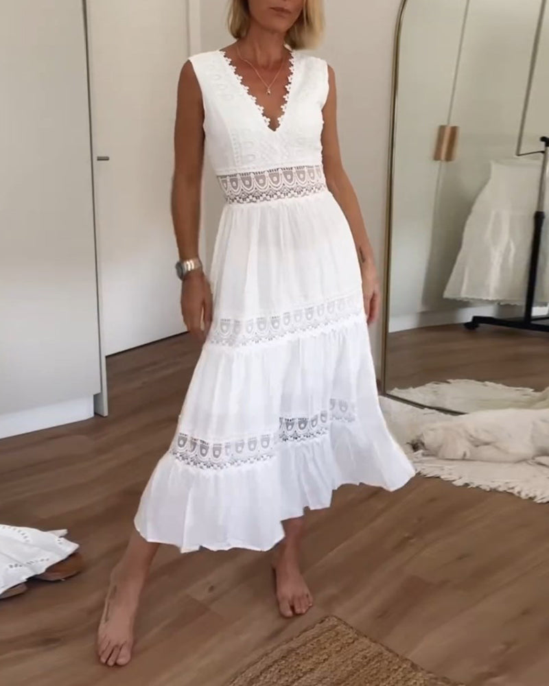 Anna - Lace Tiered Maxi Dress