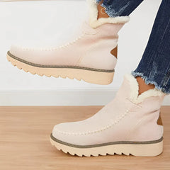 Wilhelmina - Suede Ankle Boots with Fleece — Beige