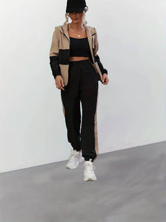 Sandra - Zip Jacket and Joggers Set — Black
