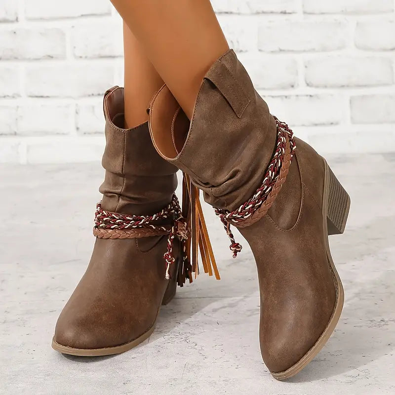 Martha - Slouch Ankle Cowboy Boots