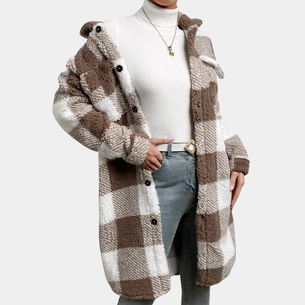 Octavia - Check Shacket with Buttons