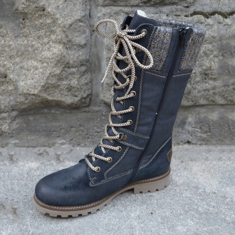 Paulette - Hiking Boots with Knit Cuff