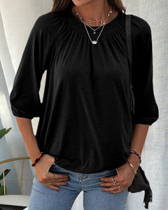 Madeline - Top with Puff Sleeves — Black