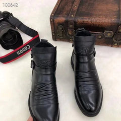 Emmeline - Slouchy Leather Ankle Boots — Black