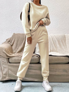 Josephine - Knit Jumper and Jogger Set — White
