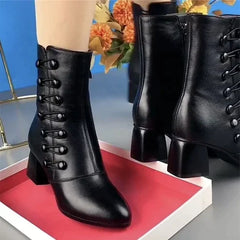 Lorelei - Lace up Block Heel Boots