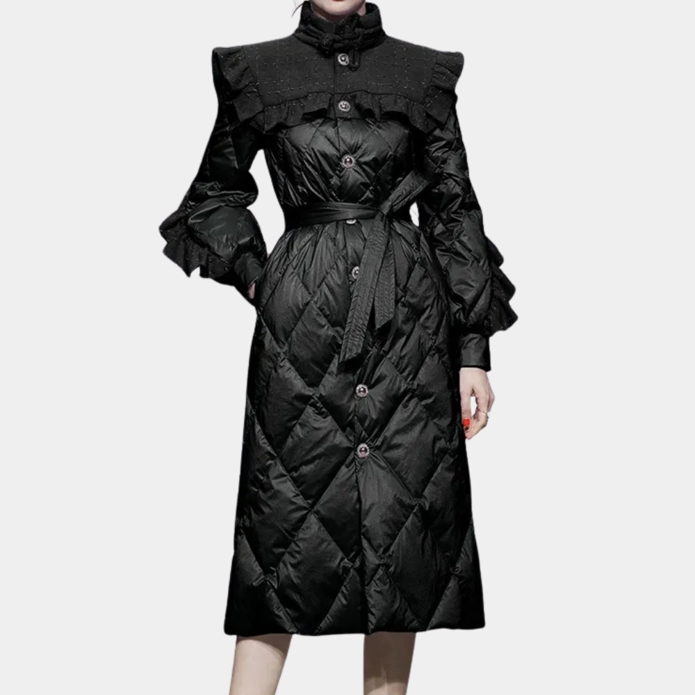 Vanessa - Quilted Coat with Puff Shoulders