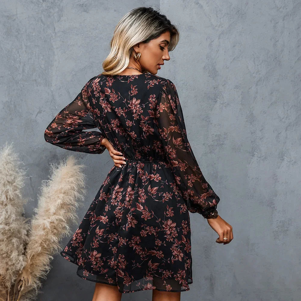 Charlotte - Floral Chiffon Mini Dress