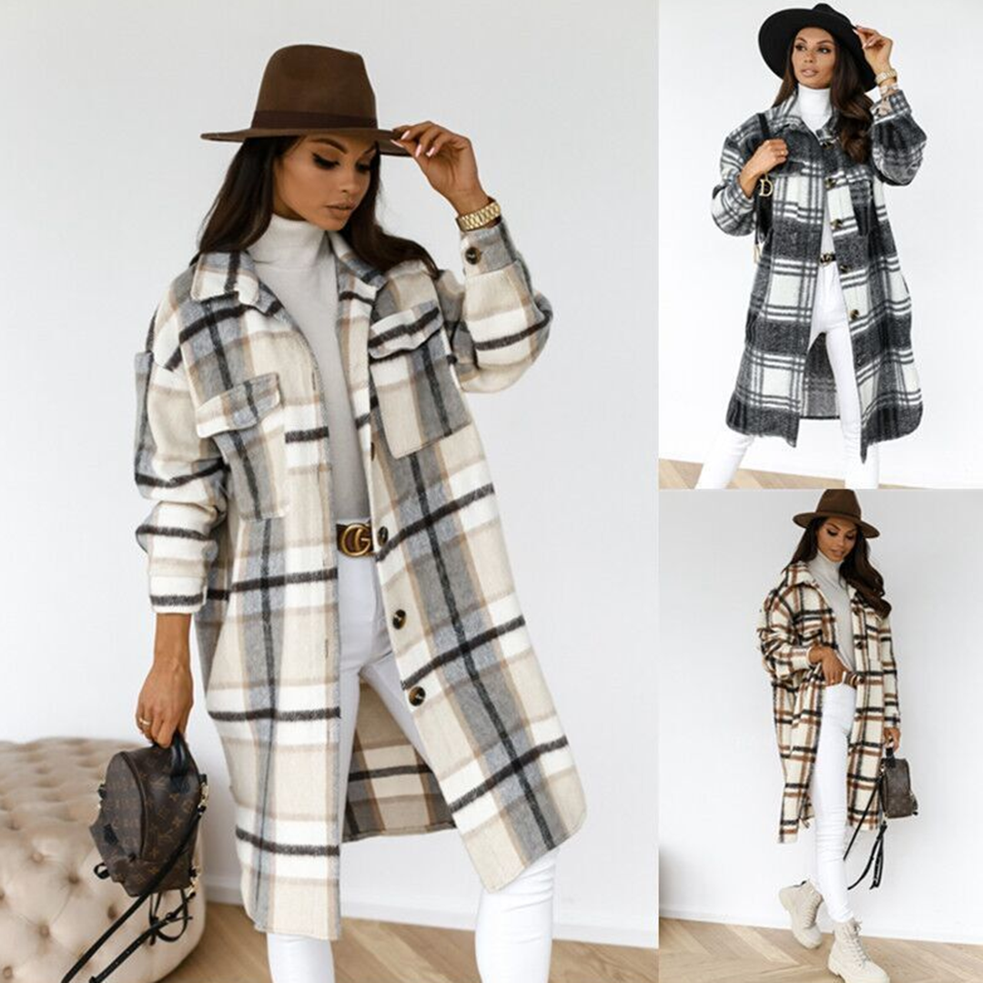 Elodie - Plaid Longline Coat