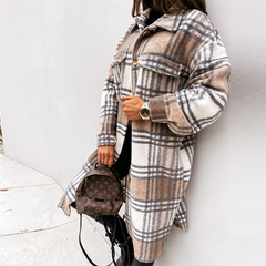 Elodie - Plaid Longline Coat