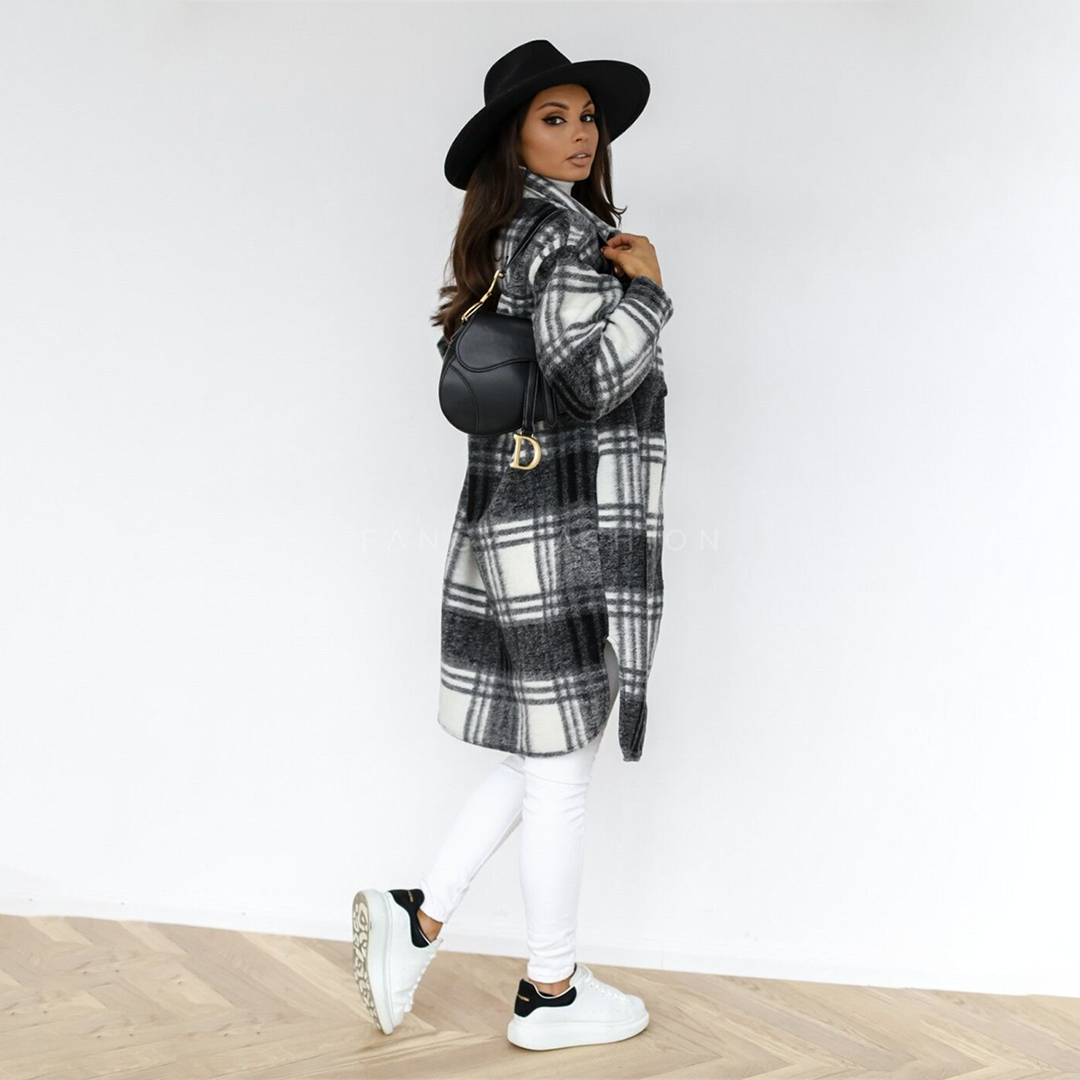 Elodie - Plaid Longline Coat